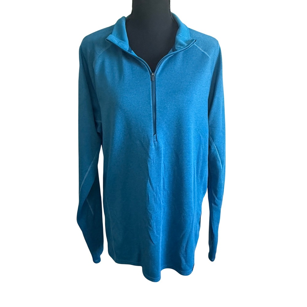 Patagonia Womens Midweight Capilene Baselayer Polartec Quarter Zip Teal Blue L
